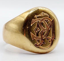 Chevalière antique or 18k monogrammée RC (circa 1900) sceau