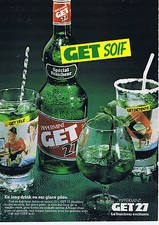 PUBLICITE ADVERTISING 064 1982 GET 27 En long drink ou sur glace pilée
