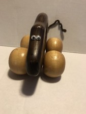 Vtg Wood Baby Toy Push Mouse 1960-CWS