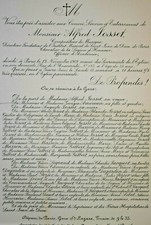 ALFRED JOSSET Compositeur Musique FAIRE PART Amirian Masson Jacquot Lebel 1909 