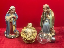 grands santons anciens Jésus, Marie, Joseph DEVINEAU? crèche de Nöel  16 cm