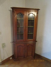 BUFFET D' ANGLE HAUT EPOQUE 1980/90 DE STYLE LOUIS 15 EN MERISIER MASSIF