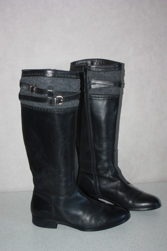 Scapa bottes cuir lisse noir - bottes,