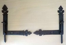 2 Loquets fer forgé Fleur de lys de style médiéval meuble coffre...