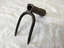 Outil ancien Jardinage Petite Serfouette, Croc en acier forgé