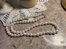 Collier ancien perles culture eau douce blanc plaqué or 43 cm