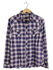 STRADIVARIUS Chemise de bûcheron Dames Chemise T EU 40 violet-blanc