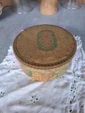 ANCIENNE BOITE A COUTURE EN TISSU DECOR DE FLEURS SHABBY