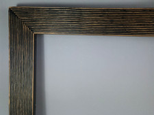 Cadre contemporain 95,5x80 cm feuillure 80x60 cm bois gravé noirci C610