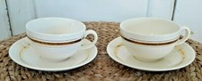 2 TASSES A THE DEJEUNER ET SOUS TASSES VILLEROY ET BOCH IVOIRE ET OR VINTAGE TBE