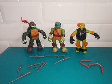 2211066 Lot 3 Figurines les tortues ninja TMNT 2012 viacom raph leo micke