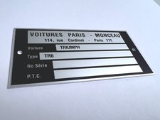 Plaque constructeur TRIUMPH TR6