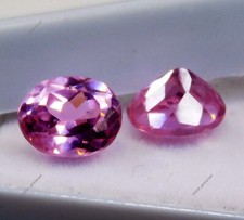 Paire de pierres précieuses en vrac 9x7 mm coupe ovale couleur rose saphir ce...