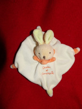 Doudou Et Compagnie Lapin Plat Beige Orange Bleu Acidulés