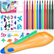 Kit Aérographe Électrique pour Enfants, Airbrush Set pour Enfants avec 12 Feu...