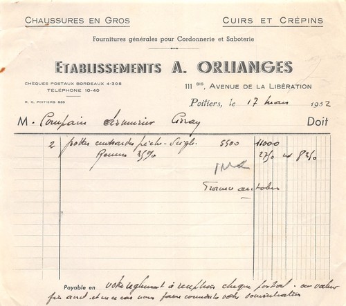 1952 fournitures generales - 1952,