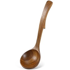  Longue louche en bois cuillère de cuisson antiadhésive louche de service en
