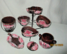 SERVICE A APERITIF VALLAURIS-7 PIECES  RAMEQUINS SEAU A GLACON-SUPPORT FER FORGE