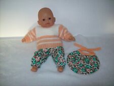 habit pour poupon 30 cm à corps mou (calin,tidou),pull,pantalon,bavoir