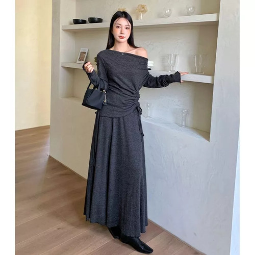Ensemble gris pull long - ensemble,