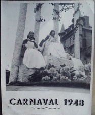 Ancienne photo 24x30 Carnaval de Granville 1948 char de la reine