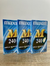LOT 3 VHS MAXELL E-240 | NEUF SOUS BLISTER | CASSETTES VIERGES