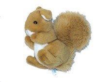 Ancienne peluche Ecureuil marron blanc Nounours 20 cm Vintage