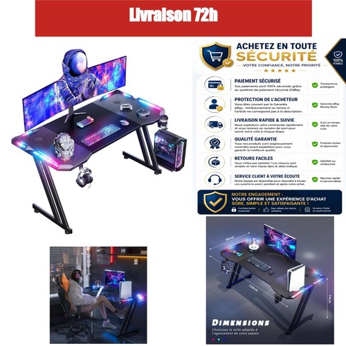Bureau gaming led - led, 120x60cm
