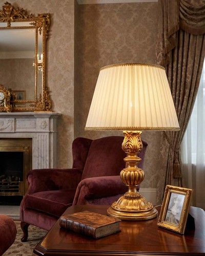 Lampe grande bois classique - lampe,