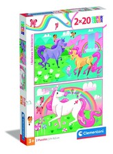 - Puzzle - Unicorno Brilliant - 2 x 20 Pièces- 24754 Multicolore
