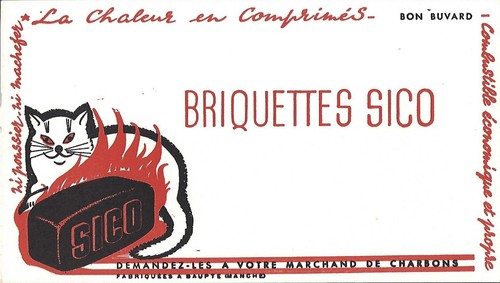 Buvard charbon briquettes sico - charbon,