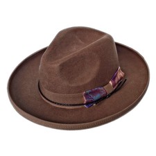 Chapeaux Fedora large bord pour homme laine feutre chapeau d'éleveur Panama