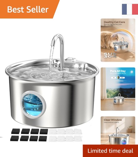 Fontaine chat acier inoxydable - chat,