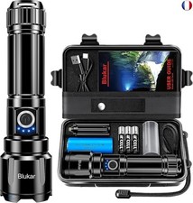 Blukar Lampe Torche LED Ultra Puissante, Lampe de Poche Rechargeable, Torche