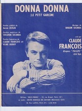 CLAUDE FRANÇOIS PARTITION DONNA DONNA LE PETIT GARÇON SHOLOM SECUNDA 1964 BUGGY