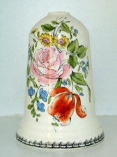 Superbe Pavillon de lustre en faïence cache dominos cache fils plafonnier