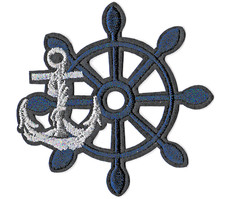 Écusson patche marine navy patch ancre barre marin capitaine insigne brodé patch