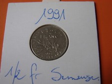 FRANCE. 1/2 FRANC SEMEUSE 1991.