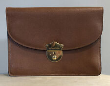 Sac pochette rectangle porte documents en cuir Grainé porté main Lancel Vintage