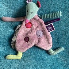 ?? Doudou Plat Souris Rose Violet Vert Les Jolis Pas Beaux MOULIN ROTY NEUF