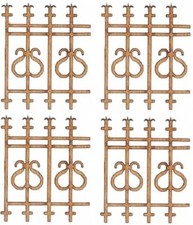Poupées Maison Laser Coupe en Bois Clôture Balustrades Set 4 1:24 Demi Pouces