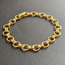 Bracelet anneaux ronds élégant plaqué or bijou vintage fantaisie