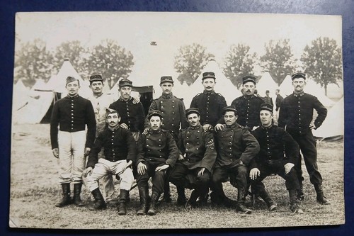 1913 groupe soldats camp de - groupe,