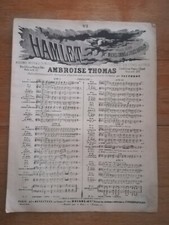 tf110 Ancienne Partition - Hamlet - M Carré J Barbier Ambroise Thomas