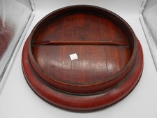43 Cm : CHINE OU JAPON GRAND PLATEAU DE SERVICE / SOCLEPOUR VASE EN BOIS ROUGE