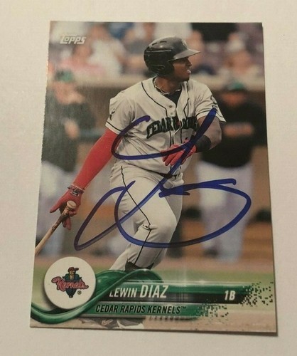 Lewin diaz signed - lewin, topps