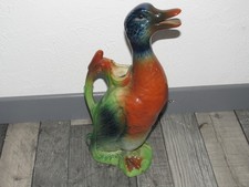 grand pichet barbotine St-clement Canard Multicolore Vintage TBE