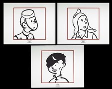 HERGÉ : TINTIN - Les Enfants, 3 LITHOGRAPHIES Ex Libris, 2011