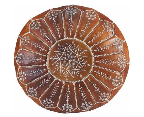 Pouf marocain cuir - pouf,