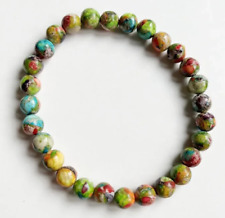 Bracelet de perles Jaspe impérial multicolore, Sur mesure